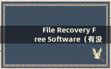 File Recovery Free Software（有没有免费的文件数据恢复软件）